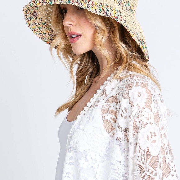 RAFFIA CARNIVAL SAND MULTI COLOR BUCKET HAT - Picture 6 of 10